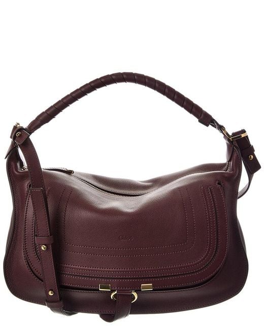 Chloé Purple Marcie Small Leather Shoulder Bag
