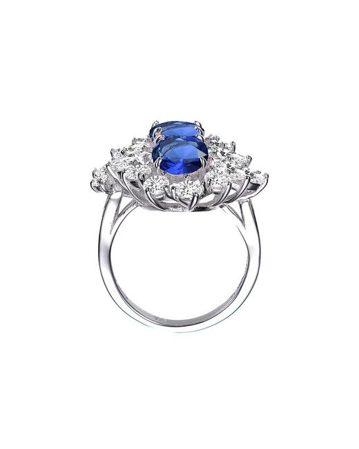 Genevive Jewelry Blue Diamond Cz Statement Ring