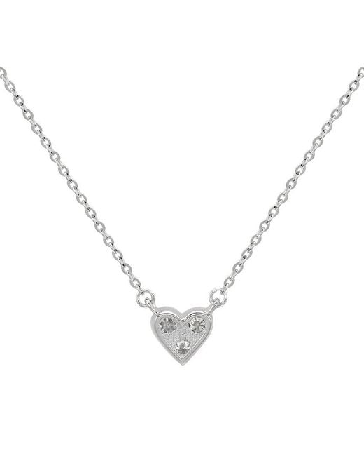 Suzy Levian Metallic 14k 0.18 Ct. Tw. Diamond Small Heart Pendant Necklace