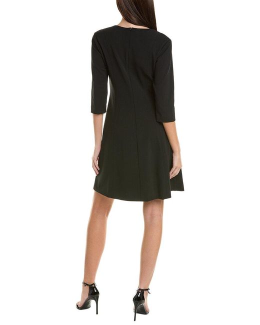 Natori Black Sold Knit Crepe Dress