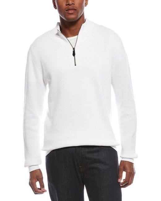 tyler boe White 1/4-Zip Sweater for men