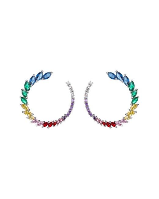 Eye Candy LA Blue Danielle Roman Multi Color Cz Crystal Loop Earring