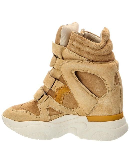 Isabel Marant Natural Balskee Suede High-Top Sneaker