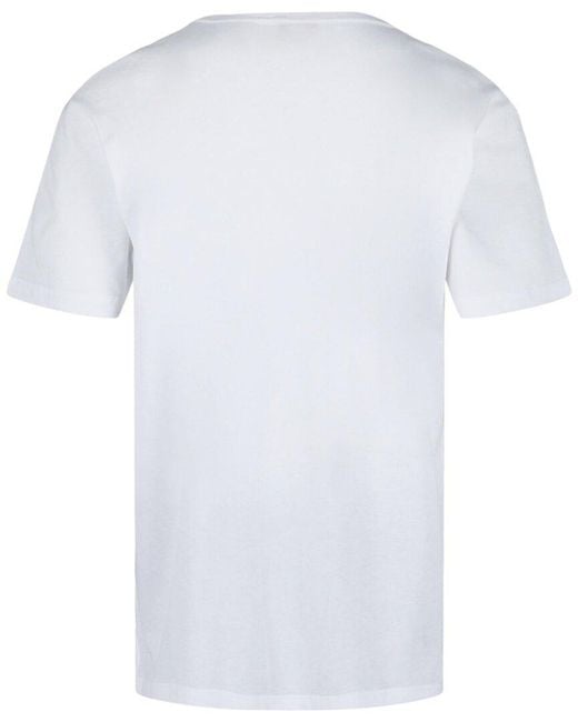 McQueen Blue Solarized Skull Graphic T-Shirt for men