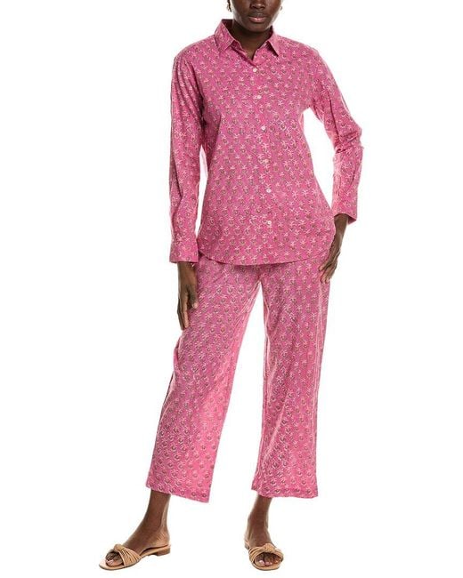 MER ST BARTH Pink 2Pc Clementine Top & Pant Set