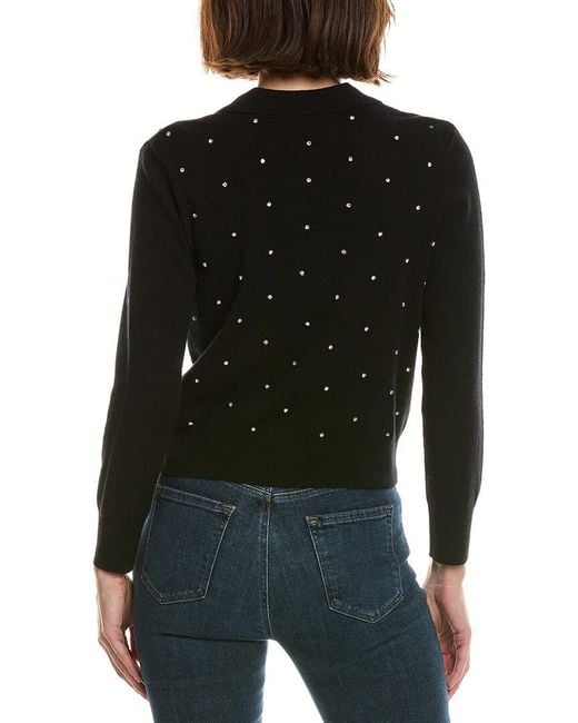 FRAME Black Frame The Rhinestone Wool & Cashmere-Blend Cardigan