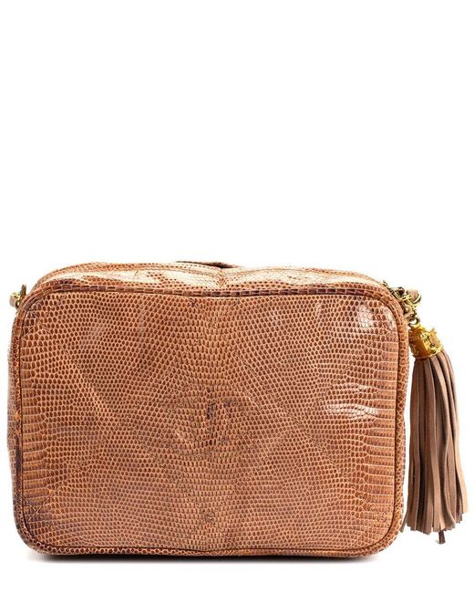 Chanel Brown Quilted Lizard Leather Camera Bag (Authentic Pre-Owned)