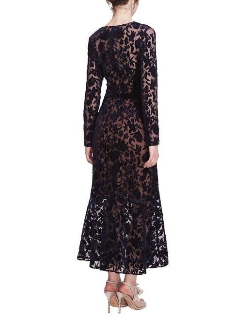 Marchesa Blue Midi Dress