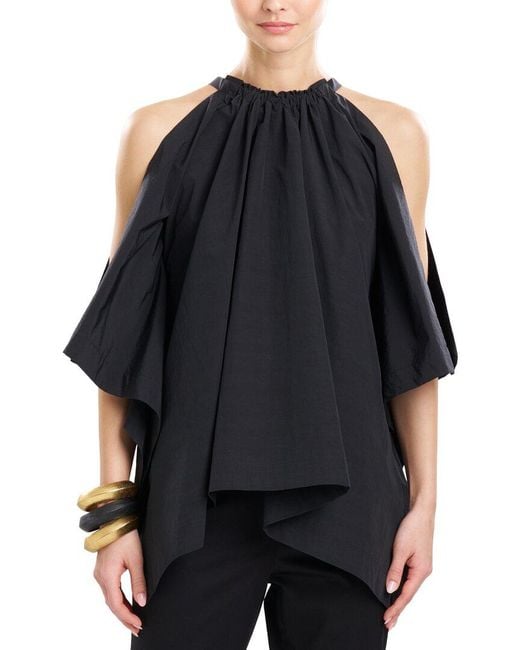 Natori Black Taffeta Handkerchief Top