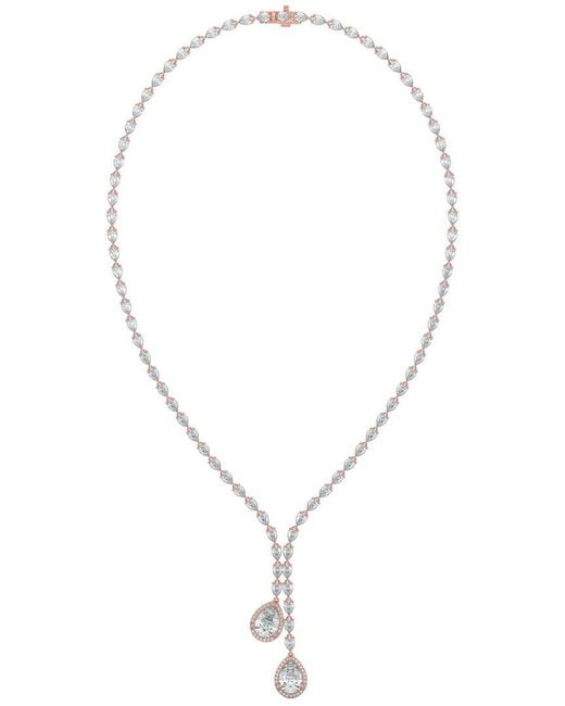 Sabrina Designs Lab Grown Diamonds White 14K Rose 16.39 Ct. Tw. Lab-Grown Diamond Lariat Necklace