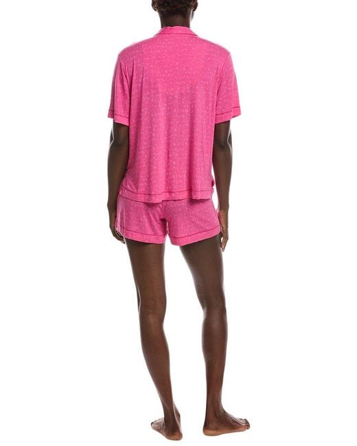 Sanctuary Pink 2Pc Notch Top & Boxer Set