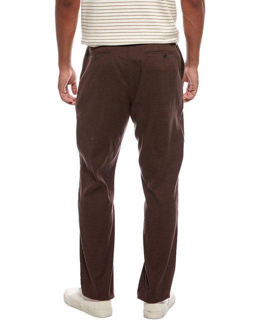 Onia Brown Stretch Linen Trouser for men