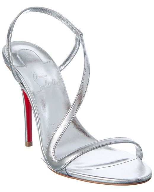 Christian Louboutin White Rosa Z 100 Leather Sandal