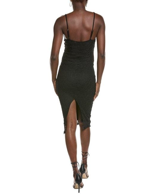 Marion Black Crochet Knit Midi Dress
