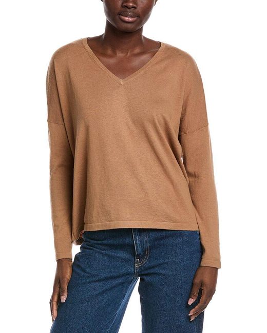 Minnie Rose Blue Cashmere-Blend Sweater