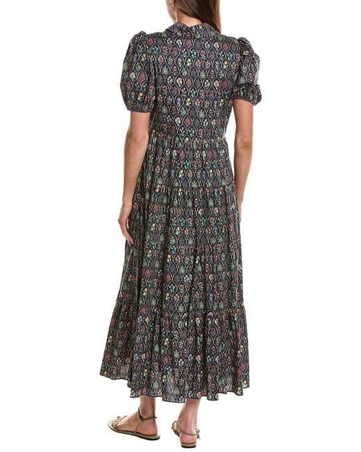 English Factory Gray Print Button Up Maxi Dress