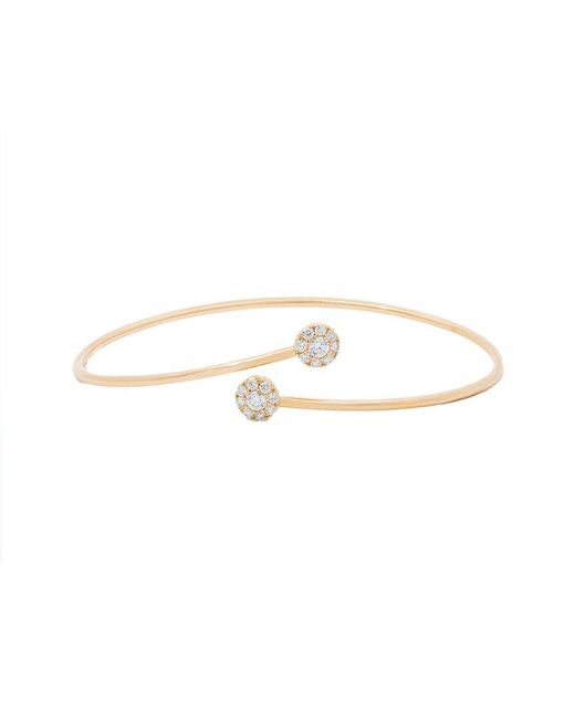 Maitre De Diamant White 18K 0.41 Ct. Tw. Diamond Overlap Ball Cuff Bracelet