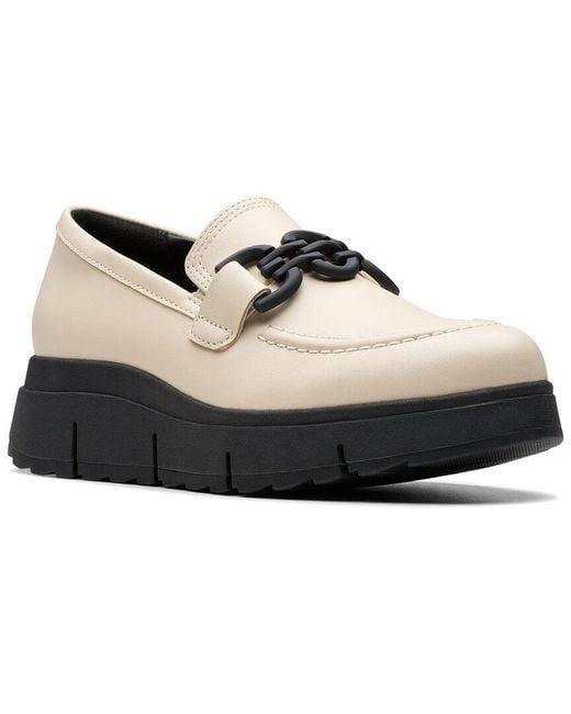 Clarks White Loriini Izzy Leather Loafer