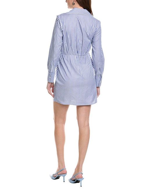Kenneth Cole Blue Asymmetrical Shirtdress