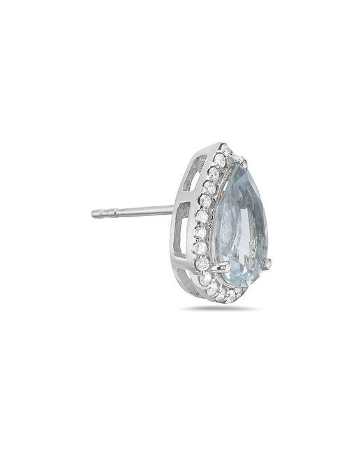 Forever Creations USA Inc. Blue Forever Creations 14k 2.41 Ct. Tw. Diamond & Aquamarine Halo Earrings