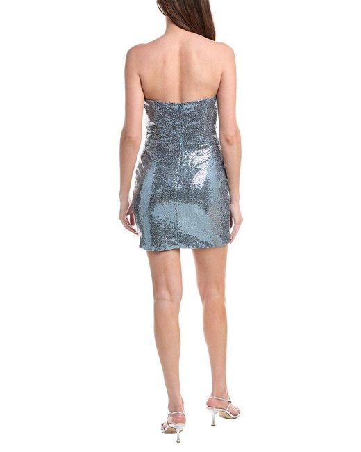 Rene Ruiz Blue Strapless Bodycon Mini Dress