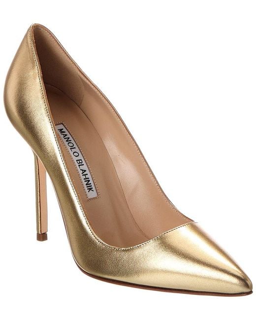 Manolo Blahnik White Bb 105 Leather Pump