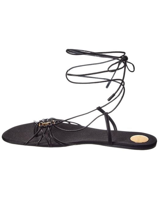Saint Laurent White Babylone Leather Sandal