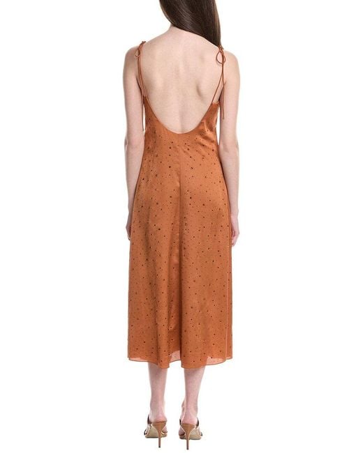 Sandro Brown Woven Midi Dress