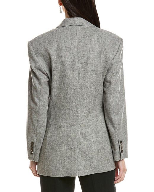 Brunello Cucinelli Gray Alpaca & Wool-Blend Jacket