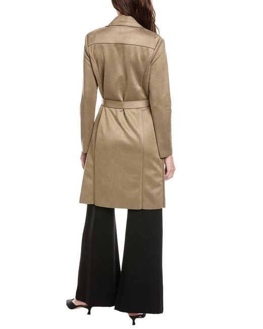 Joseph Ribkoff Natural Microsuede Waist-Tie Coat