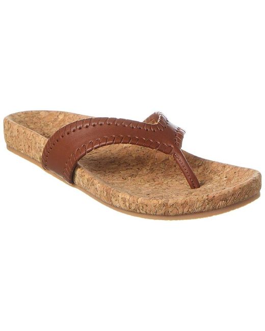 Jack Rogers Brown Thelma Leather Flip Flop