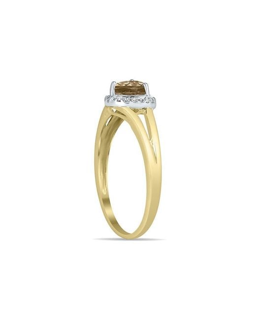 Gem Spark Metallic 14K 0.51 Ct. Tw. Diamond & Smoky Quartz Ring