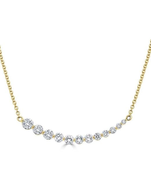 Sabrina Designs Metallic 14k 0.75 Ct. Tw. Diamond Curved Bar Graduate Necklace