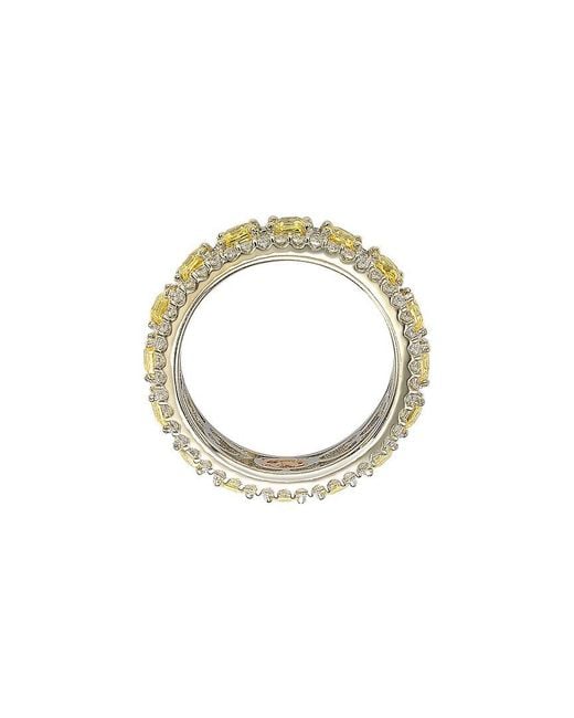 Suzy Levian Metallic Silver Cz Eternity Ring