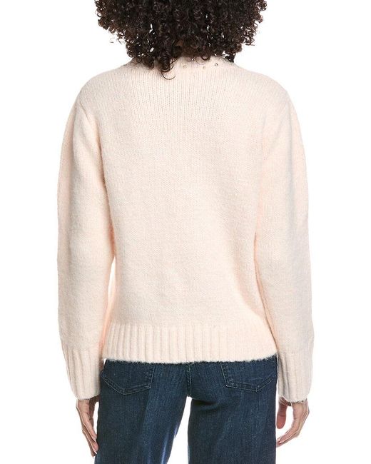 Fate White Wool-Blend Sweater
