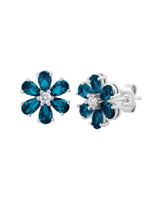 MaxColor Blue 1.80 Ct. Tw. Londen Topaz Stud Earrings