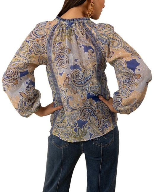 Hale Bob Blue Mallory Blouse