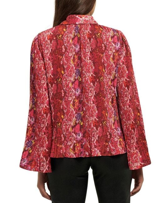10 Crosby Derek Lam Red Eve Pleated Blouse