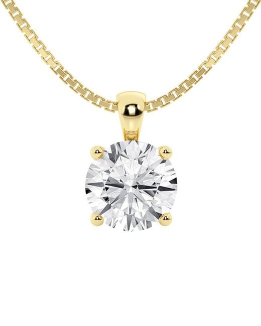 Lab Grown Diamonds Metallic 14k 1.00 Ct. Tw. Lab-grown Diamond Pendant Necklace