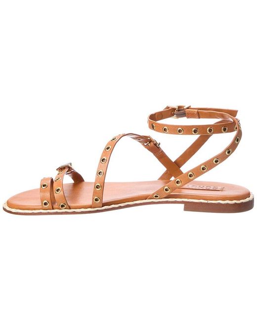 SCHUTZ SHOES Pink Annete Leather Flat Sandal