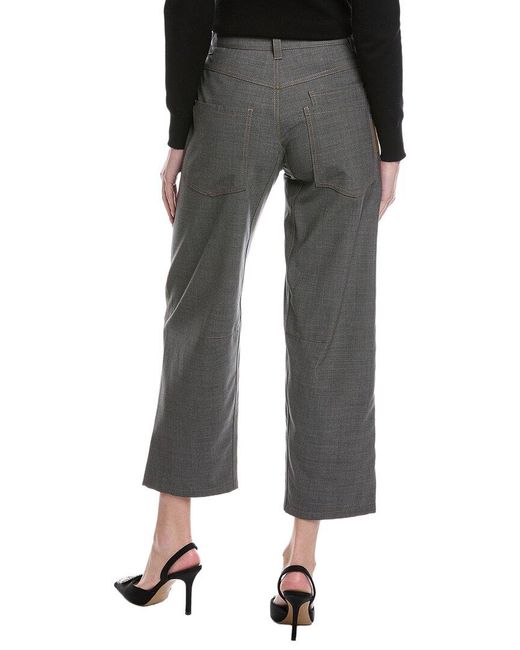 Brunello Cucinelli Gray Wool-Blend Pant