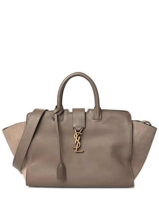 Saint Laurent Brown Coated Canvas 2Way Handbag (Authentic Pre-Loved)