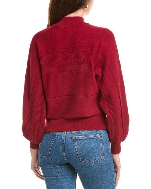 Elie by Elie Tahari Red Mock Neck Sweater