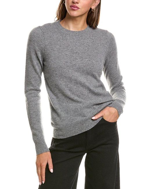 InCashmere Gray Basic Crewneck 100% Cashmere Sweater