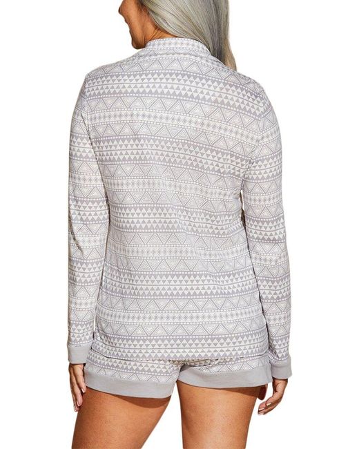 Cosabella Gray Bella Printed 2Pc Top & Boxer Set
