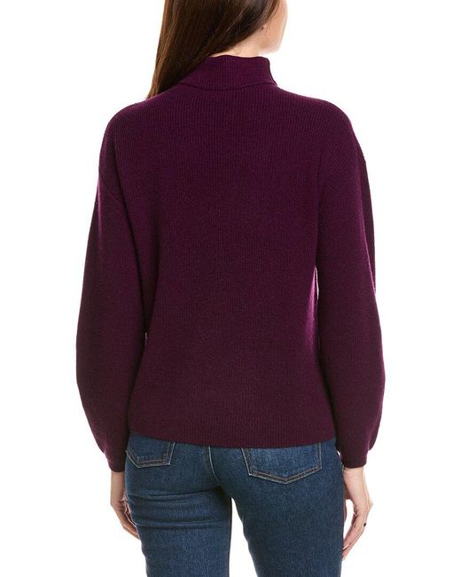 Kier + J Purple Kier + J Ribbed Turtleneck Wool & Cashmere-Blend Sweater
