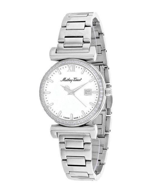 Mathey-Tissot Mathey Tissot Lucrezia Crystal Watch in Metallic Save 1% Womens Accessories Watches 