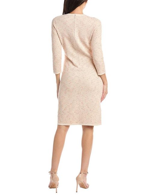 St. John Natural Pebble Dash Knit Midi Dress