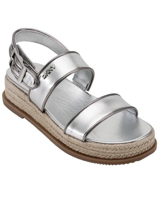 DKNY Gray Bernae Slingback Wedge Espadrille