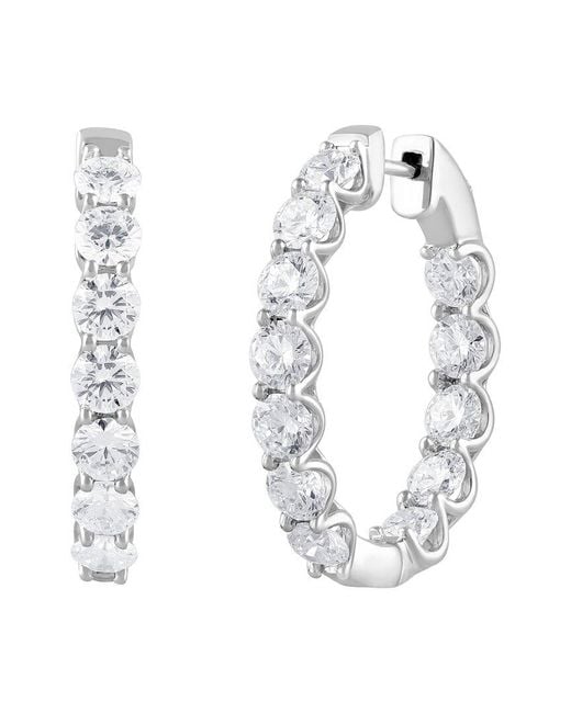 Lab Grown Diamonds White 14K 8.00 Ct. Tw. Lab-Grown Diamond Hoop Earring